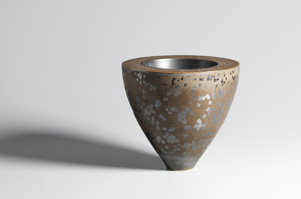 Thomas BohleUntitled 25 10 2025 manganese crystal glaze stoneware double walled h. 21 cm d. 23 cm