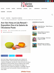 thumbnail officiel galeries musees.fr ann van hoey et lea renard exposition duo a la galerie de lancienne poste